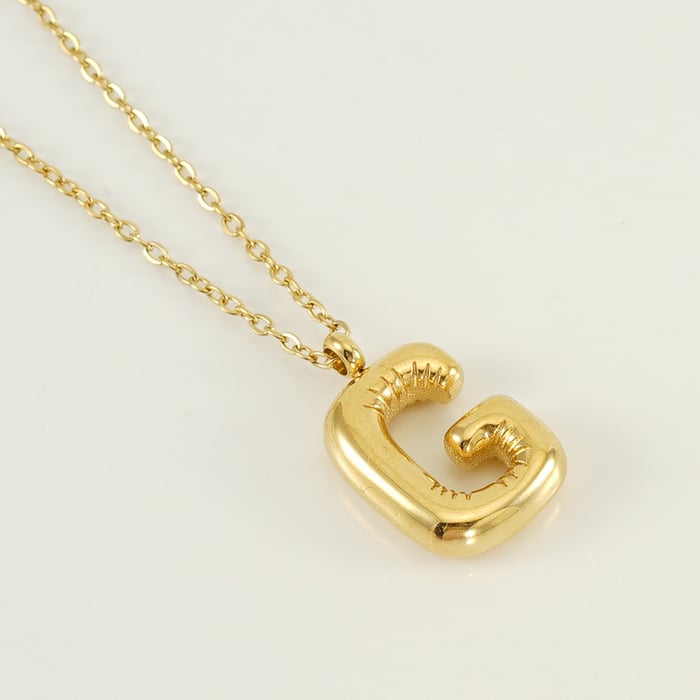 1 Piece Simple Series Simple Letter G Stainless Steel  Gold Color Women's Pendant Necklaces 